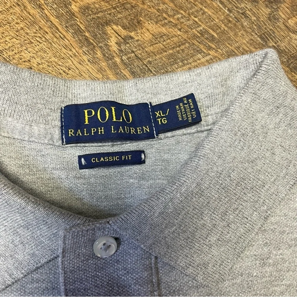 Polo Ralph Lauren Shirt Mens XL Classic Gray Casual Short Sleeve Cotton Preppy